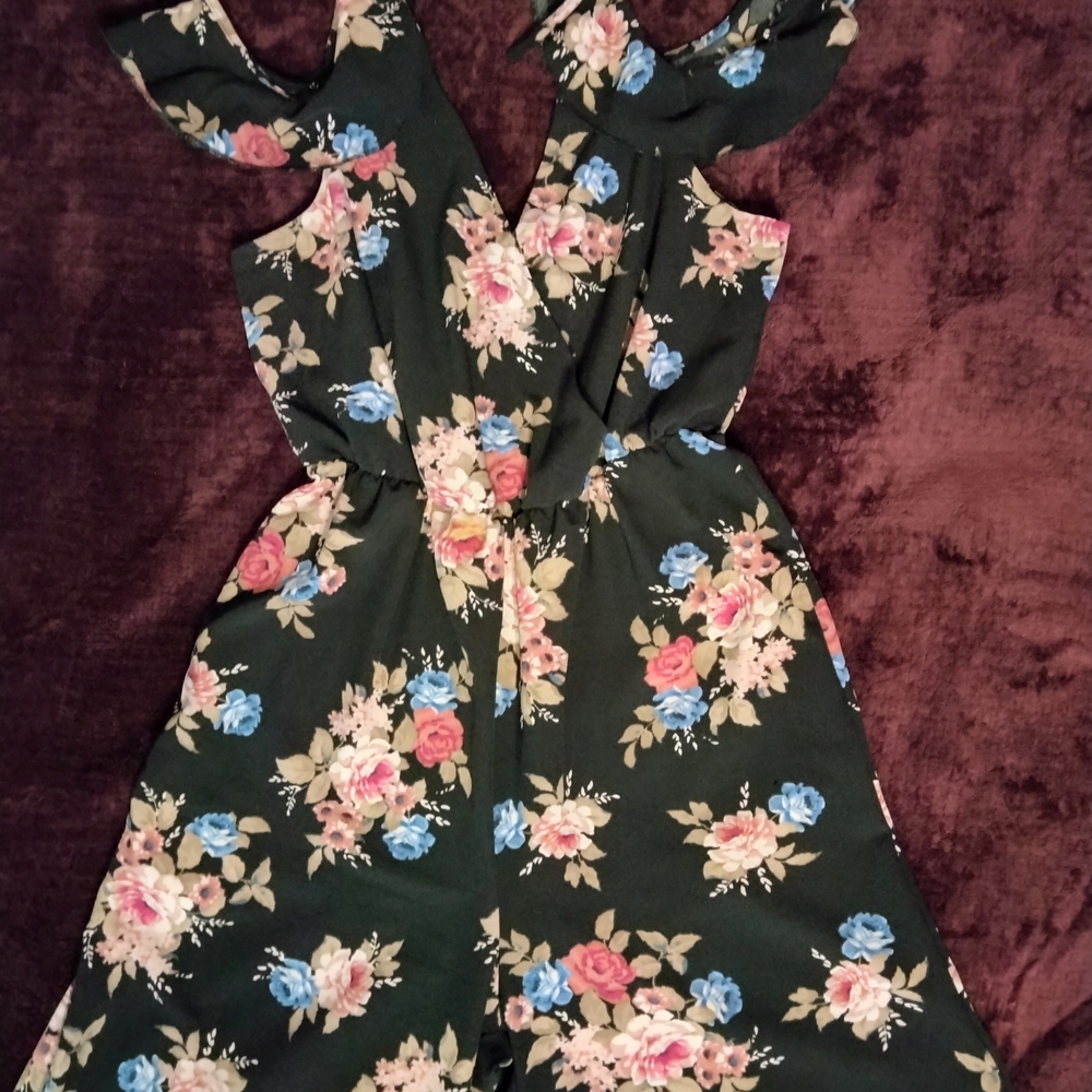 Floral Black Jumpsuit